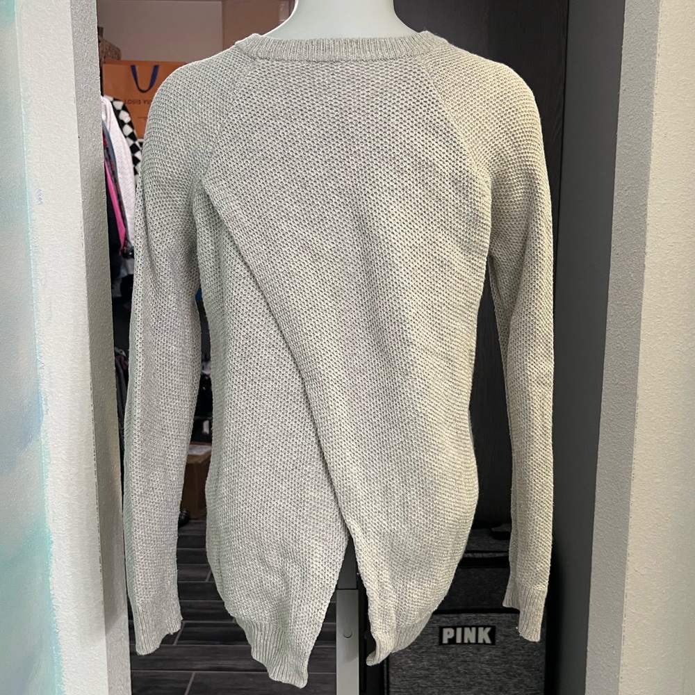 Madewell Light Gray Slit Back Sweater - Picture 4 of 7